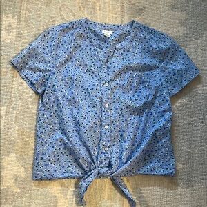 J. Crew Light Blue Floral Top